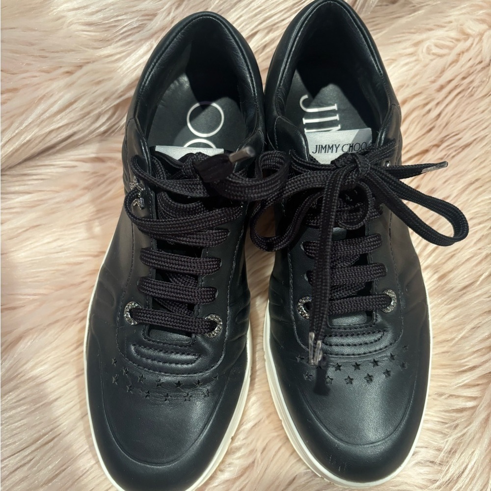 Jimmy Choo Black Star-Detail Sneakers